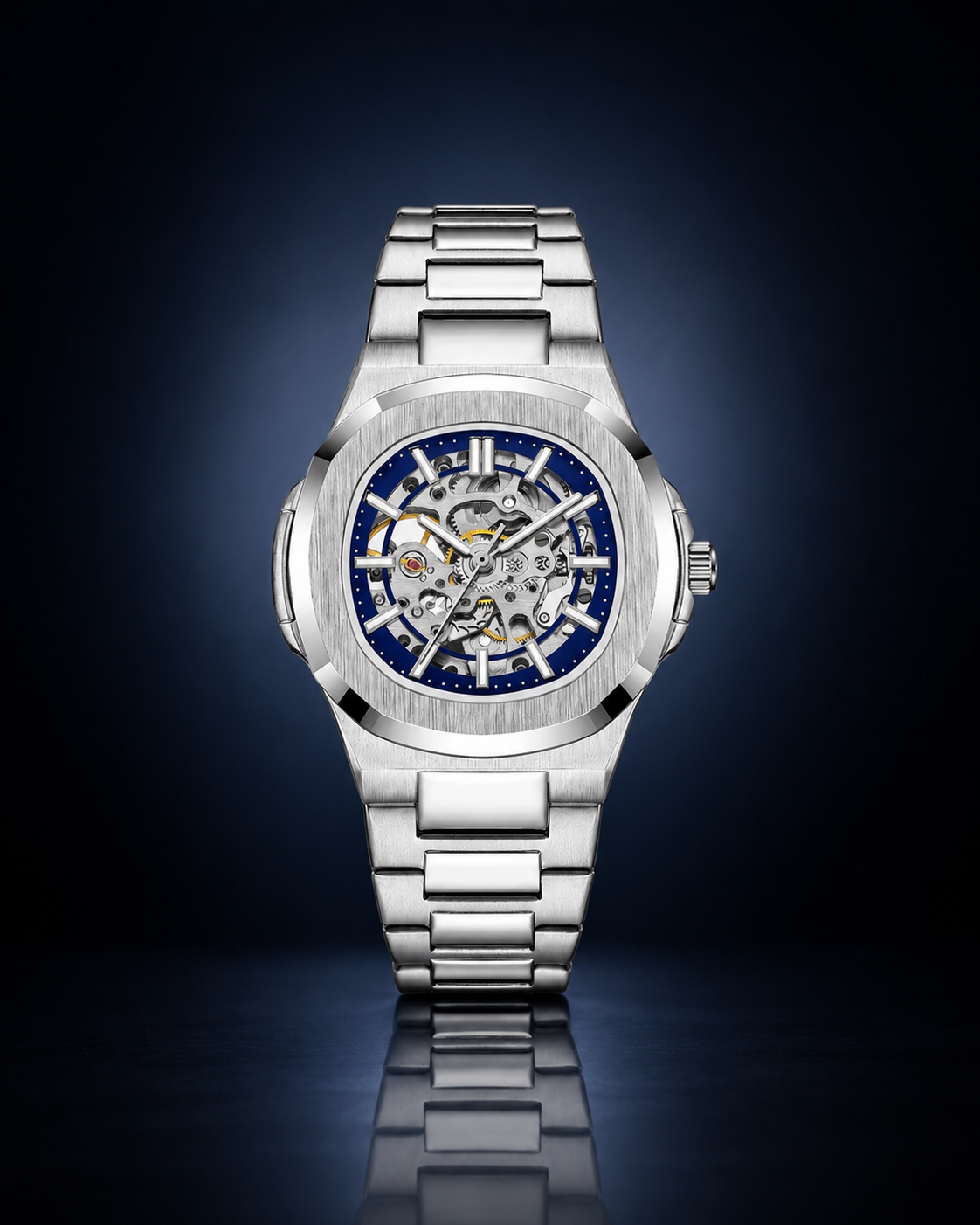 Maison Marjo Straton Silver Skeleton Blue